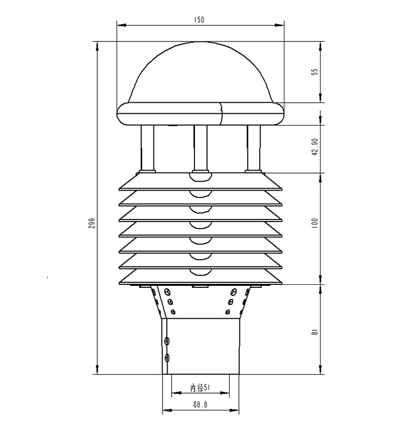 All-in-One Weather Sensors Product Dimensions