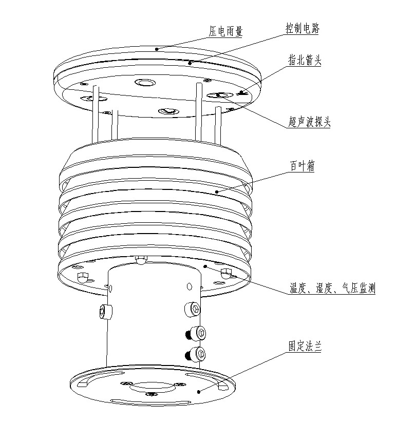 6 in 1 Ultrasonic Weather Station Sensor Product Structure