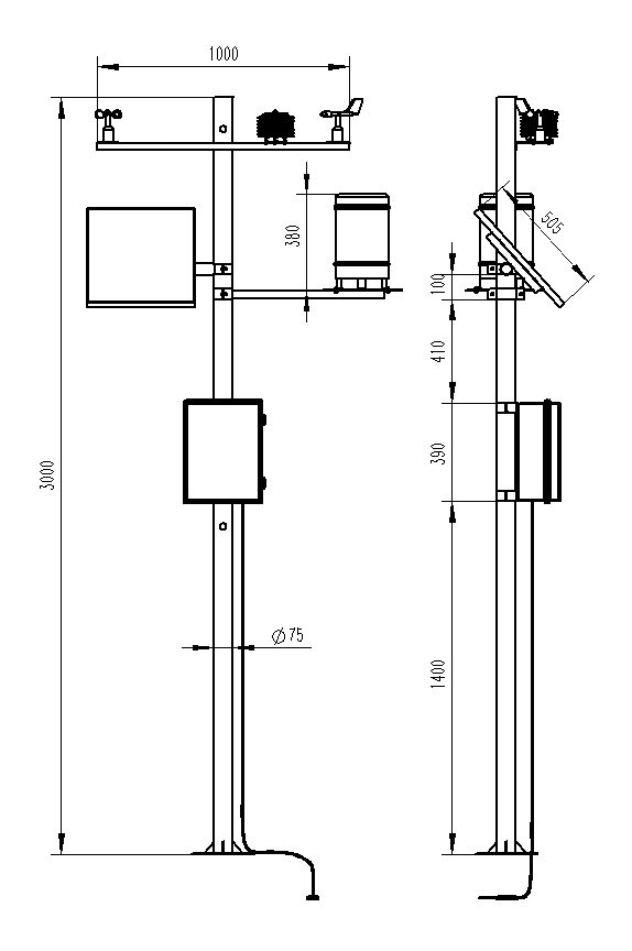 Forest Weather Station Product Dimensions