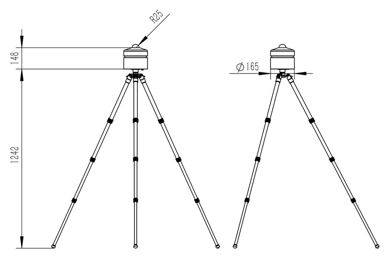 Total radiation recorder product dimensions