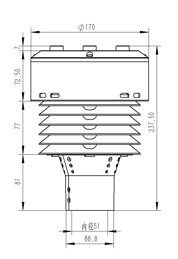 Negative ion sensor product size diagram